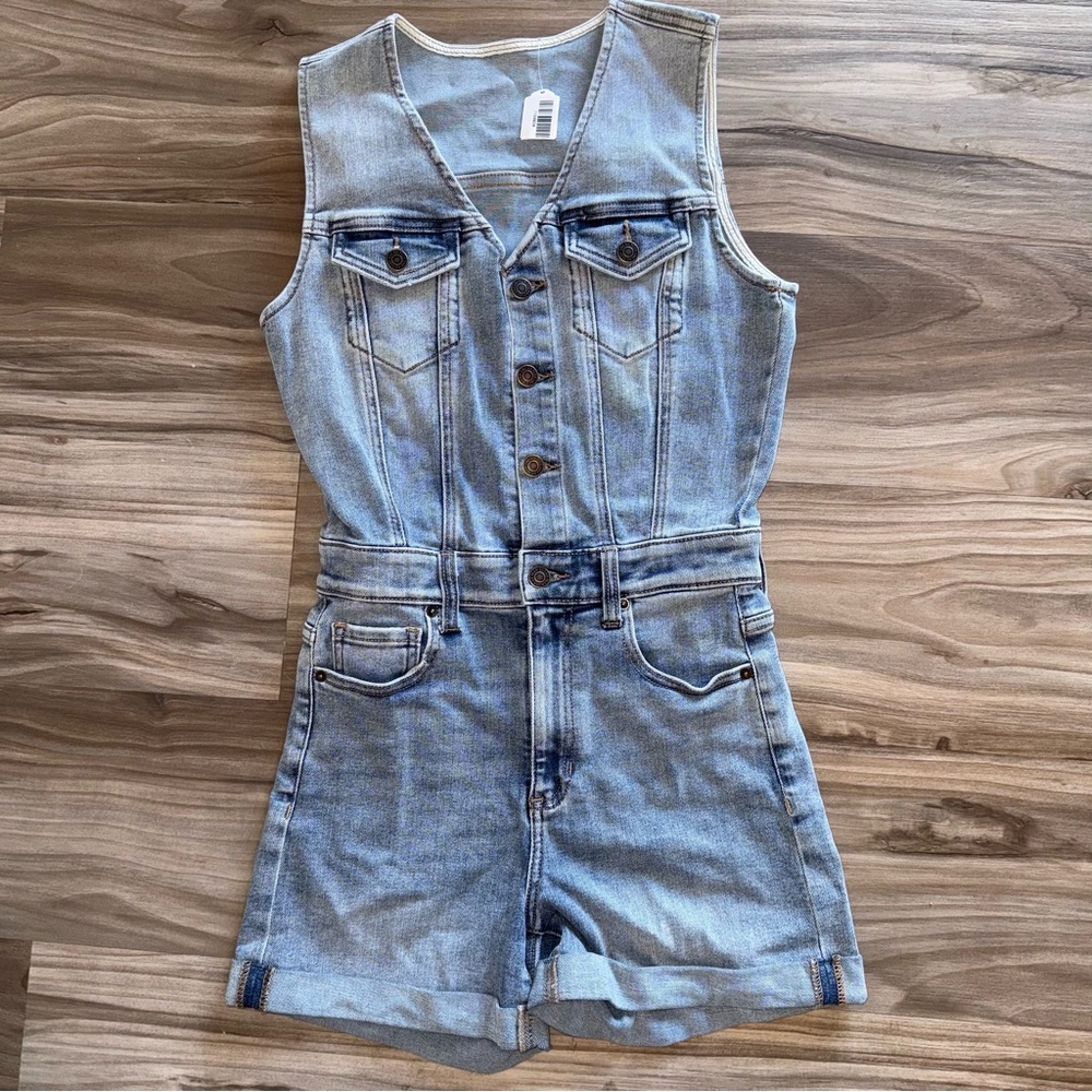Sleeveless Denim Romper